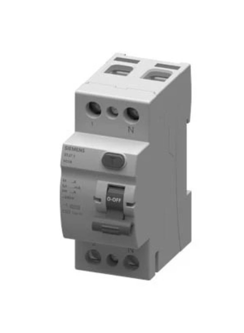 Siemens 5TJ Residual Current Circuit Breaker (RCCB), 2-Pole, 63A, 100mA, Type AC - (5TJ7416-0)